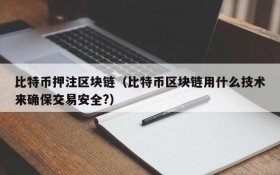 比特币押注区块链(比特币区块链用什么技术来确保交易安全?)