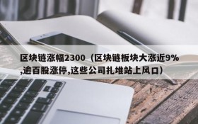 区块链涨幅2300(区块链板块大涨近9%,逾百股涨停,这些公司扎堆站上风口)