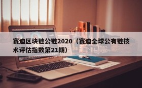 赛迪区块链公链2020(赛迪全球公有链技术评估指数第21期)